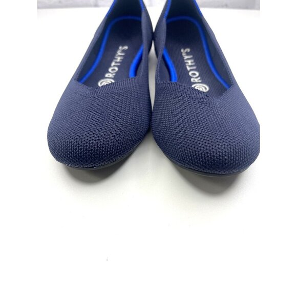 Rothy's Flat Ballet Shoes Navy Blue Ladies Size 7 Slip On Style - Picture 3 of 10